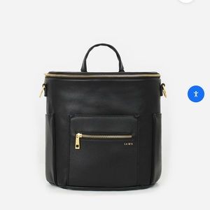 The Mini Fawn Backpack (black w/gold)